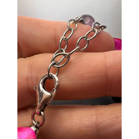 Fluorite faceted beaded statement necklace with 925 clasp - Picture 8 of 11